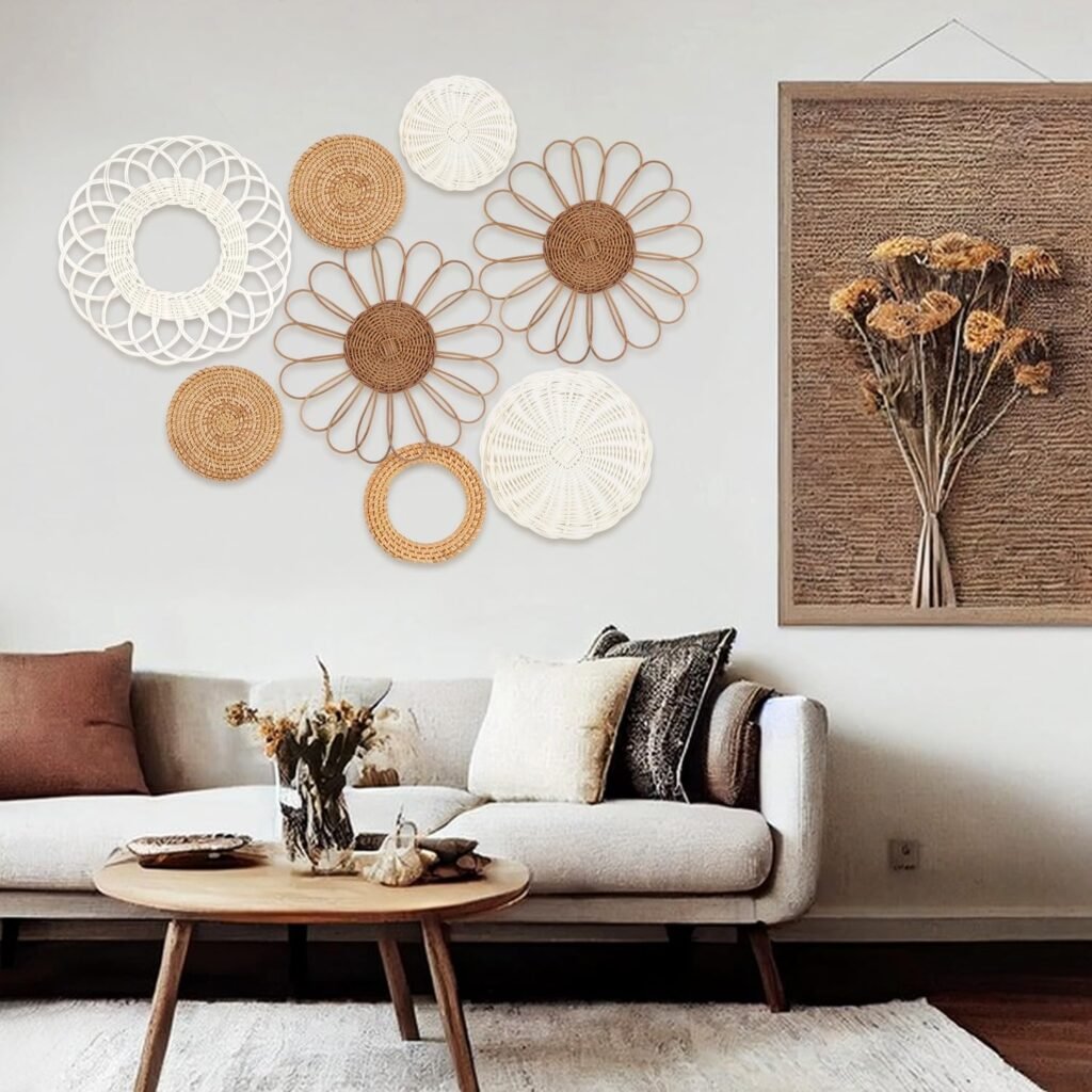 Tableau fleuri en paille, charme scandinave.
